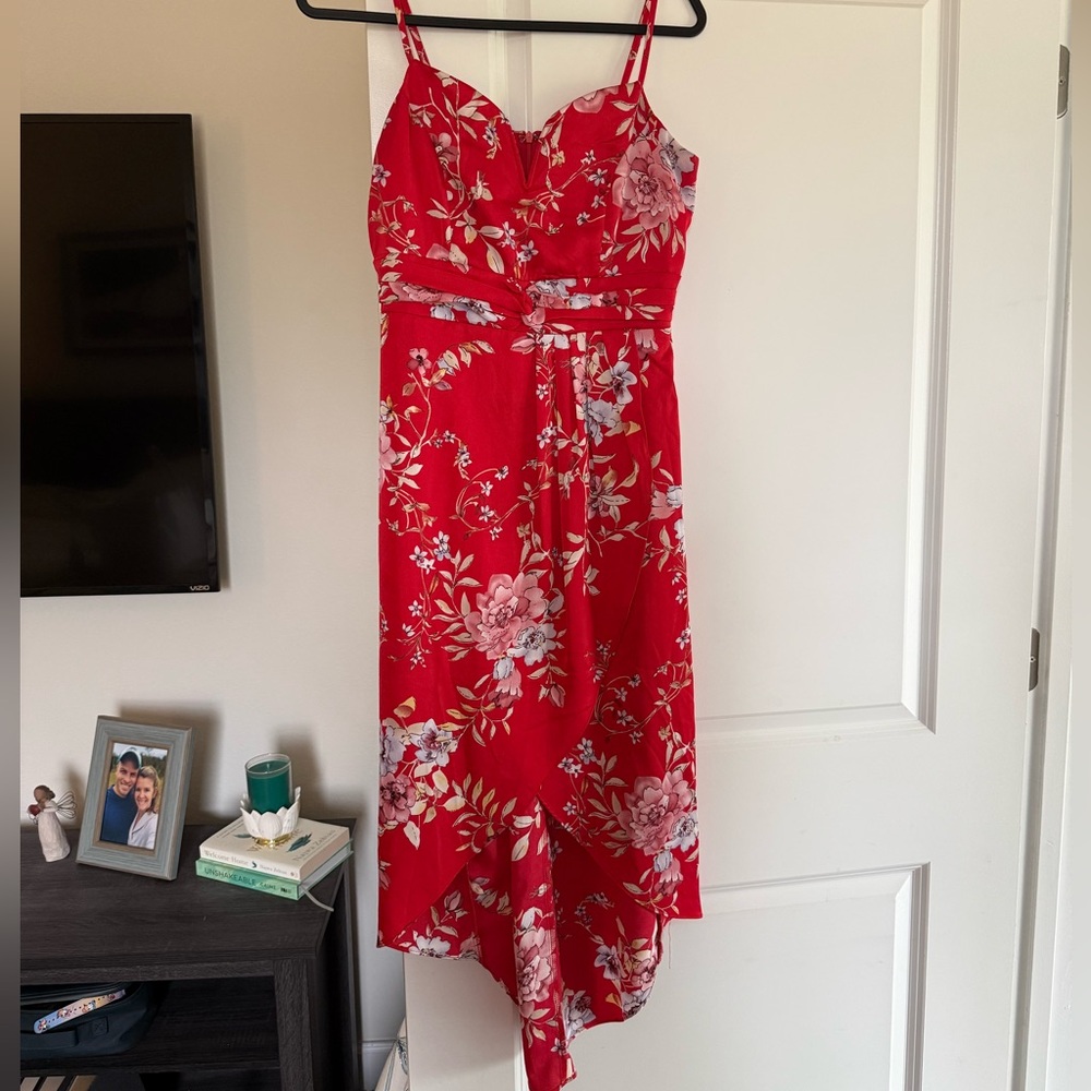 Lulus Floral Red Dress